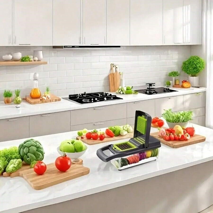 16 in 1 Vegetable Chopper & Spiralizer with Food Container Home & Kitchen Tools