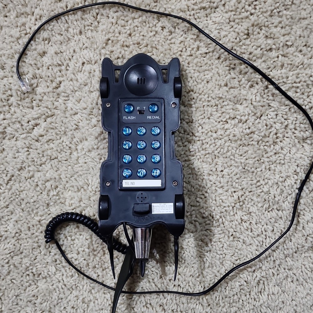 Batmobile Retro Corded Telephone Black Redial Flash
