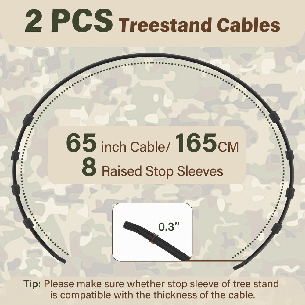 Dimakung Climbing Tree Stand Replacement Cables for Summit Climber, 65" Black