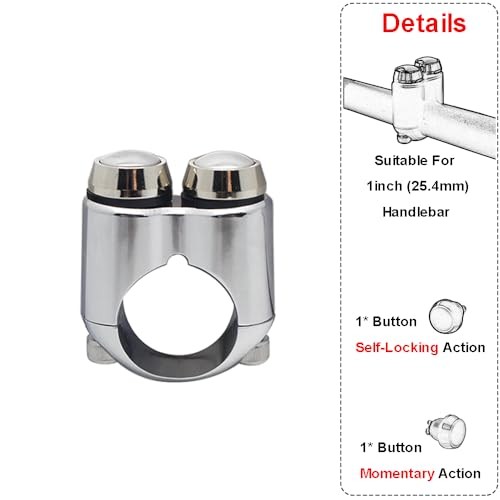 2 Buttons CNC Hand Control Momentary Switch Micro Switch, for 1 1 Inch Chrome