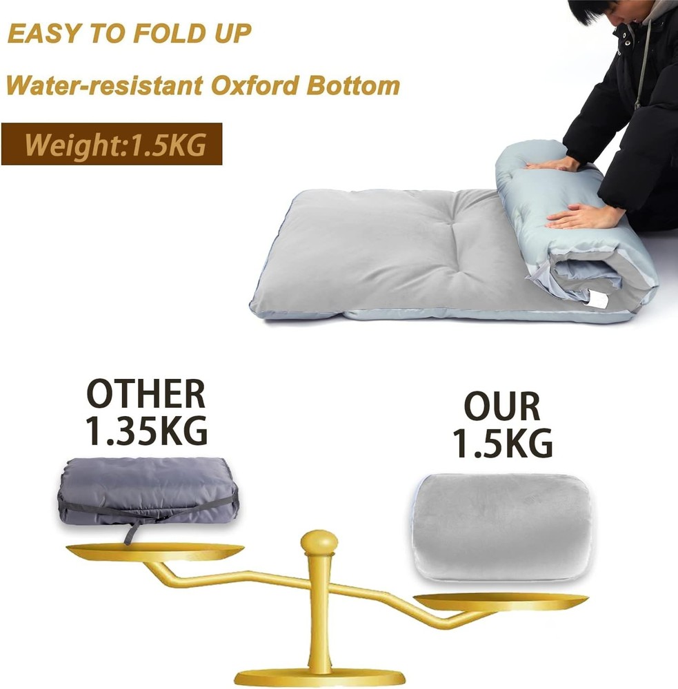 Gehannah Thick Camping Sleeping Pad, Soft Comfortable Microfiber Camping Cot Pad
