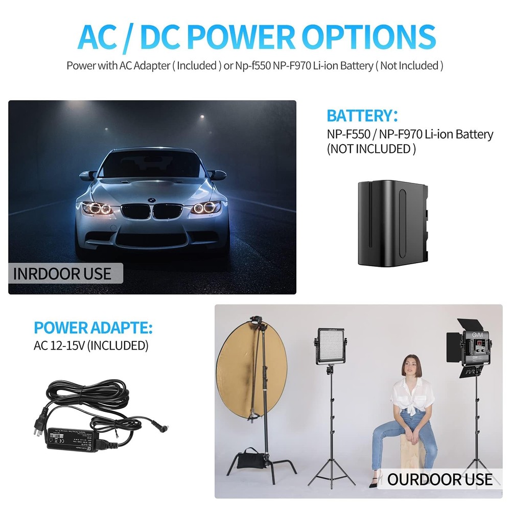 GVM 2 Pack LED Video Lighting Kits with APP Control, Bi-Color Variable 2300K~...