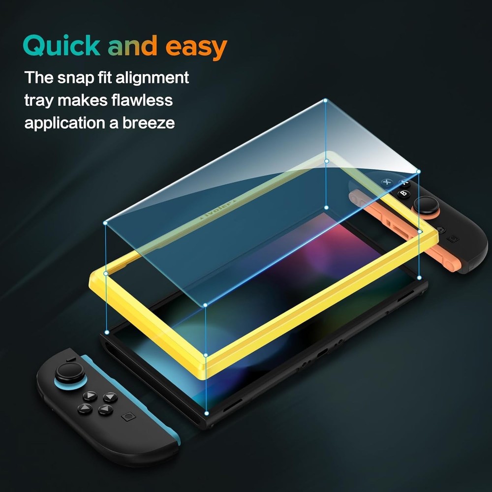 4-pack Tempered Glass Screen Protector for Nintendo Switch 2 w Alignment Frame