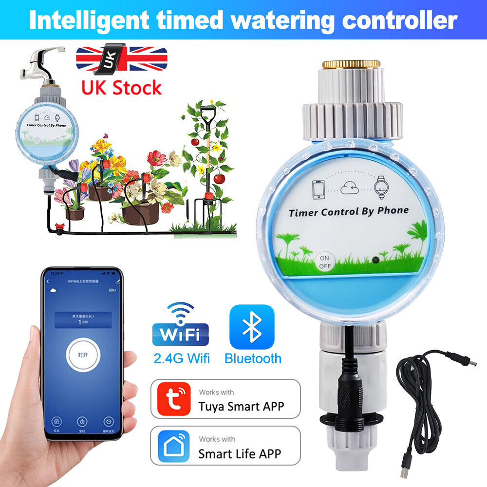 WIFI Bluetooth Smart Garden Watering Timer Auto Irrigation Controller Valve UK ╏