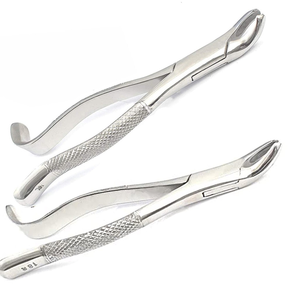 Extracting Forceps #18L & #18R Upper Left & Right Molar Tooth Root Surgical Tool