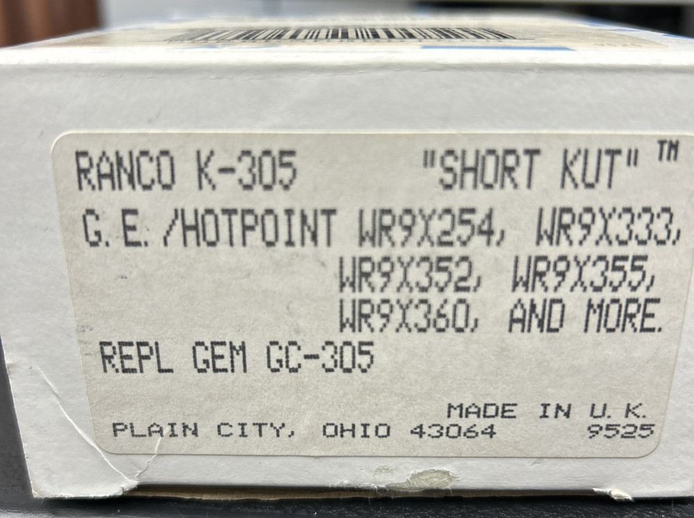 RANCO Part# K-305 Refrigerator Cold Control (G1G)