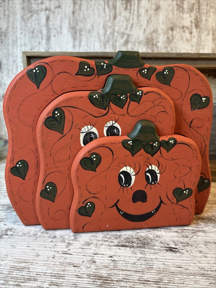 wood pumpkin decor 3 In One!