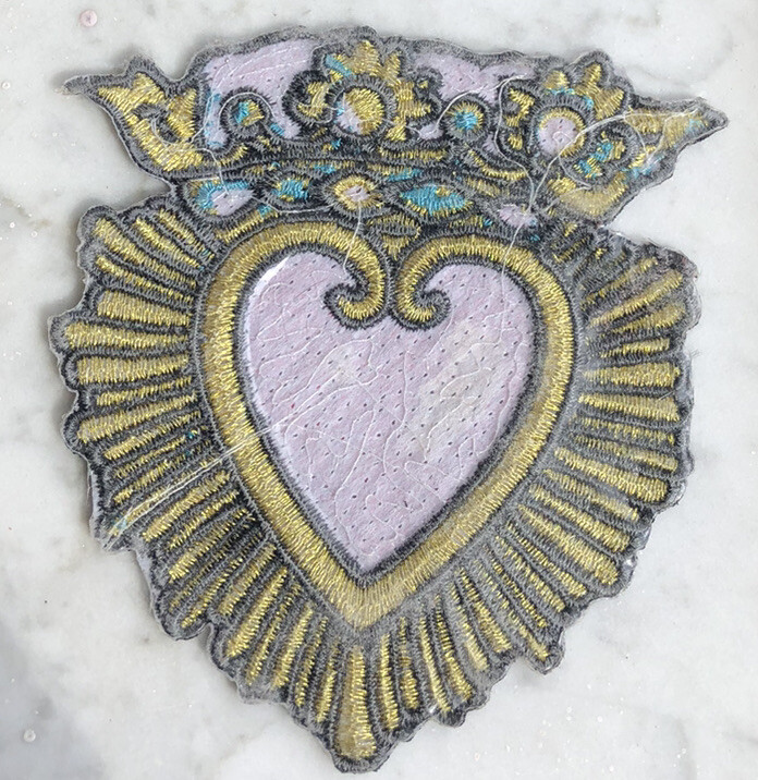 New Sequin Heart Crown Applique