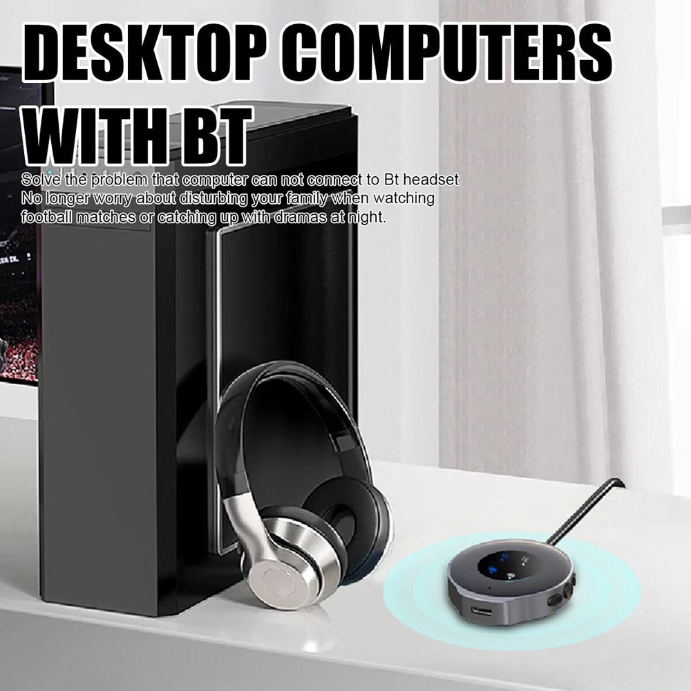 Bluetooth 5.3 Wireless Audio Transmitter Receiver Car Aux Adapter 3.5mm Jack