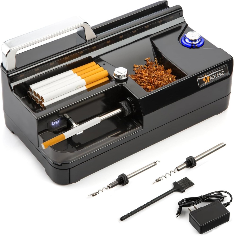 Electric Cigarette Rolling Machine, Automatic Cones Loader, Mini Portable Pre...