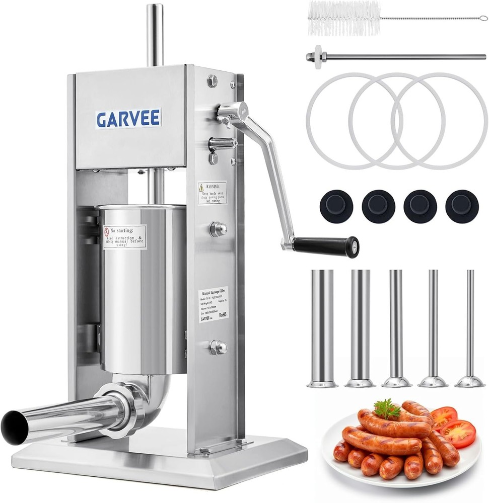 Sausage Stuffer 3L Vertical Sausage Maker Machine Stainless Meat Press