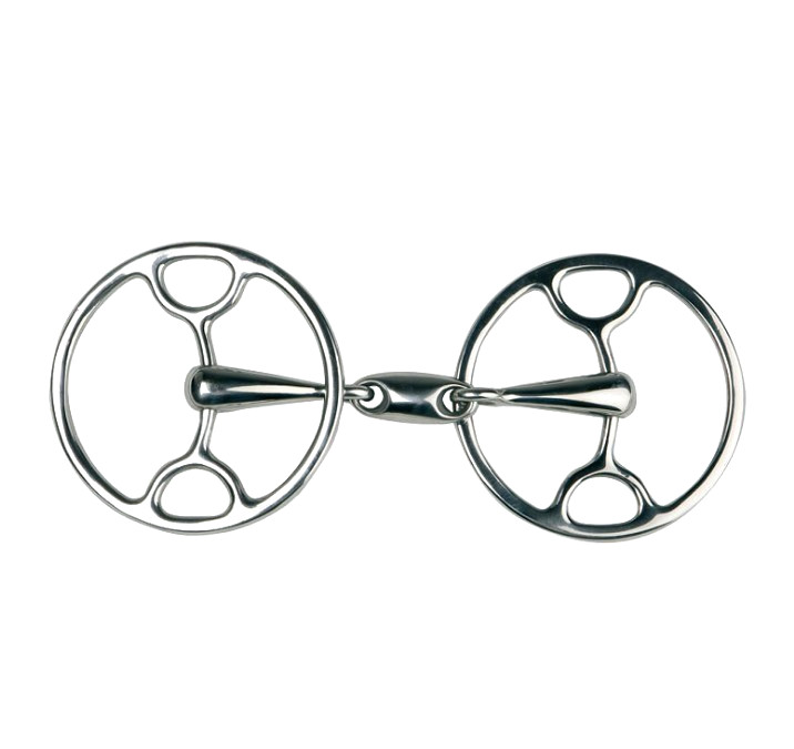 Stainless Steel 3-Ring Gag Bit – Continental Training Bit – Double Jointed