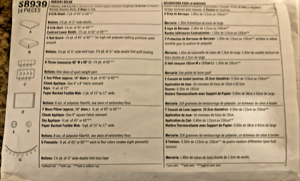 Simplicity S8939 Nursery Decor Uncut New