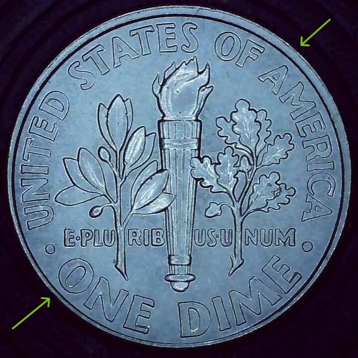 2021 P Dime error multiple die chips and misaligned die