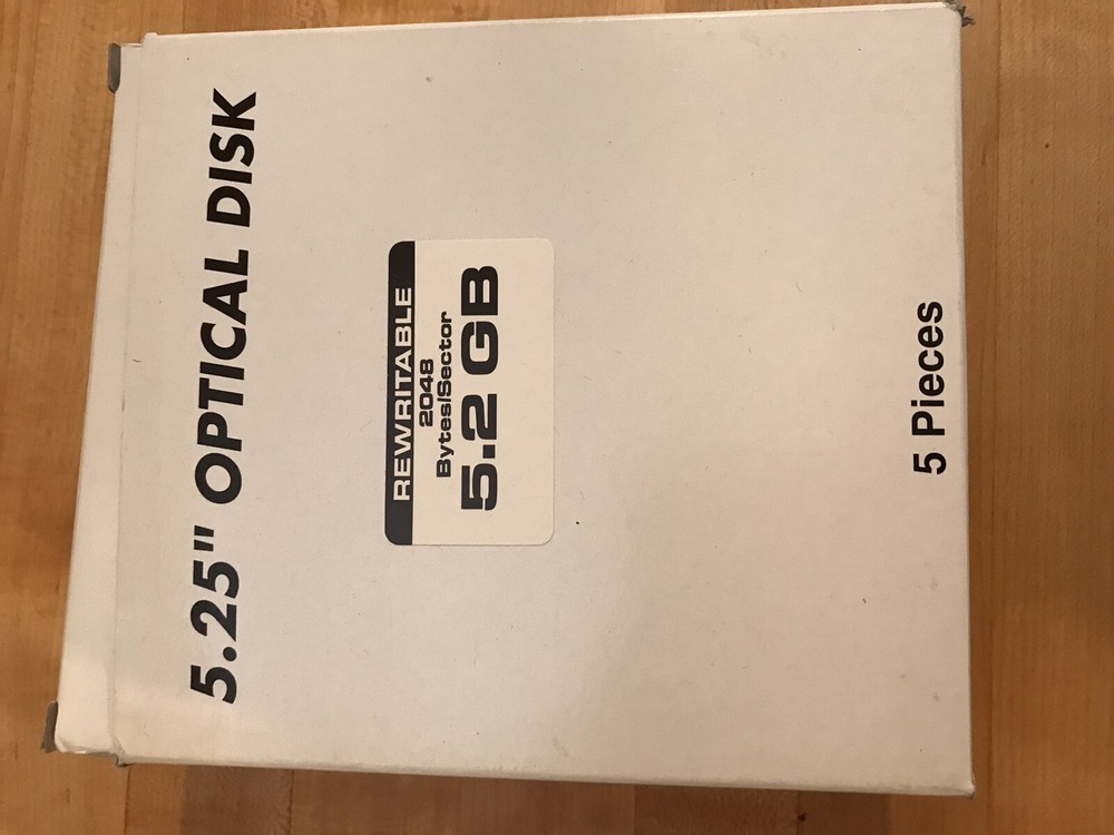 NEW Unbranded5.25" 5.2GB 2048 Bytes/sector Rewritable Optical Disk (5 Disk Pack)
