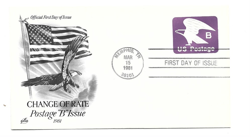 U592 'B' Eagle embossed Stamped Envelope ArtCraft FDC