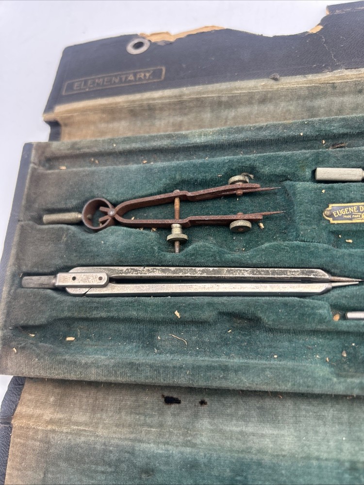 Vintage Eugene Dietzgen Co Drafting Tool Set Engineering + Case Elementary #1095