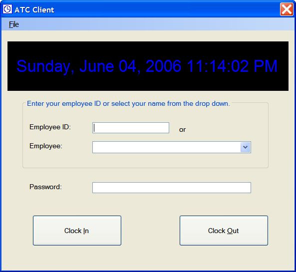 Employee Time Clock Software and Reporting System For Microsoft Window PC