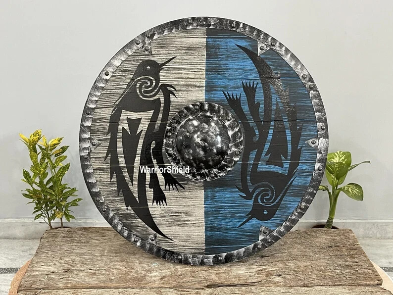 Wooden Shield Crow Designer Shield Medieval Warrior Shield