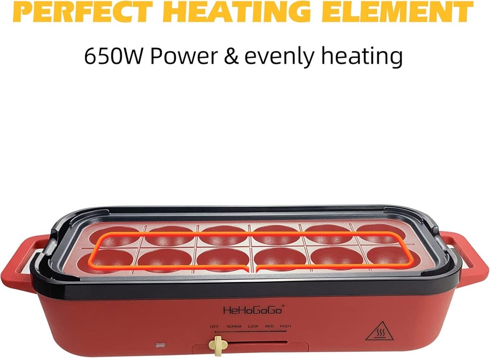 Multifunctional Electric Griddle Electric Grill Nonstick Baking Maker W/ 3
