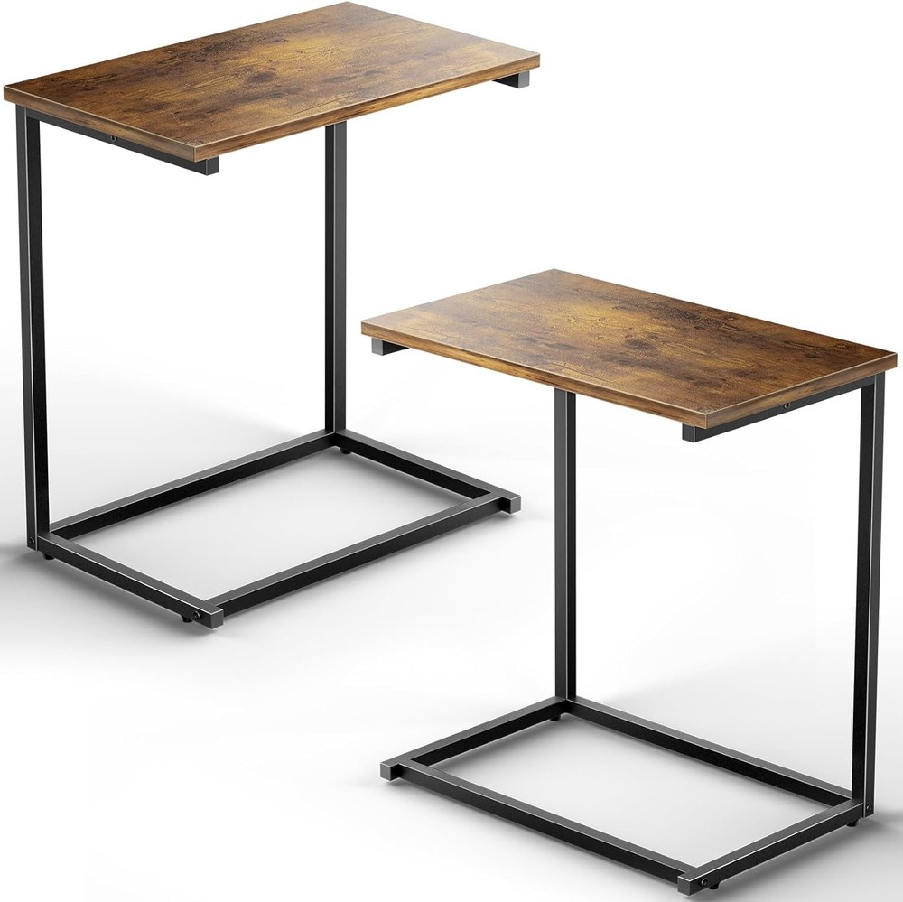 C Shaped End Table 27 inches High Side Table Couch Slide Under C Table Sofa Side
