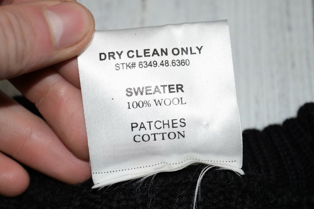 ROTHCO GI COMMANDO STYLE BLACK SWEATER PATCHED 100% WOOL PULLOVER OD SIZE 36 MEN