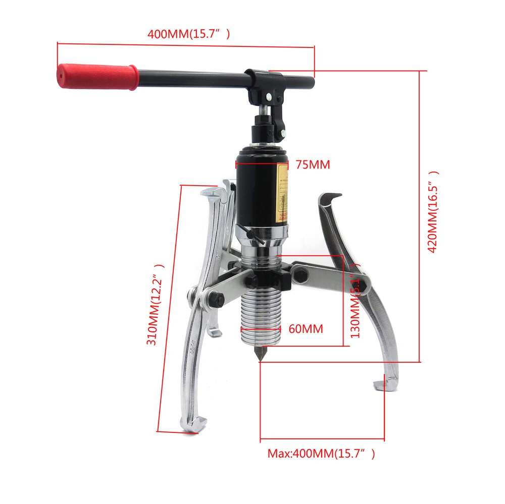 5T Hydraulic Bearing Gear Puller Wheel Hub Puller Separator Garage Tool 3-Jaws