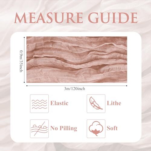 2PCS Table Runner Fall Cheesecloth 10FT Boho Gauze Cheese 2 Pack Dusty Pink