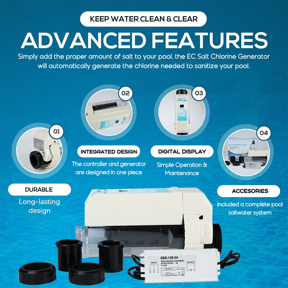 Salt Chlorine Generator Pool Water Complete Salt Chlorinator System for Hayward