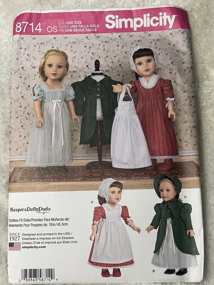 Simplicity 8714 18" Doll Clothes