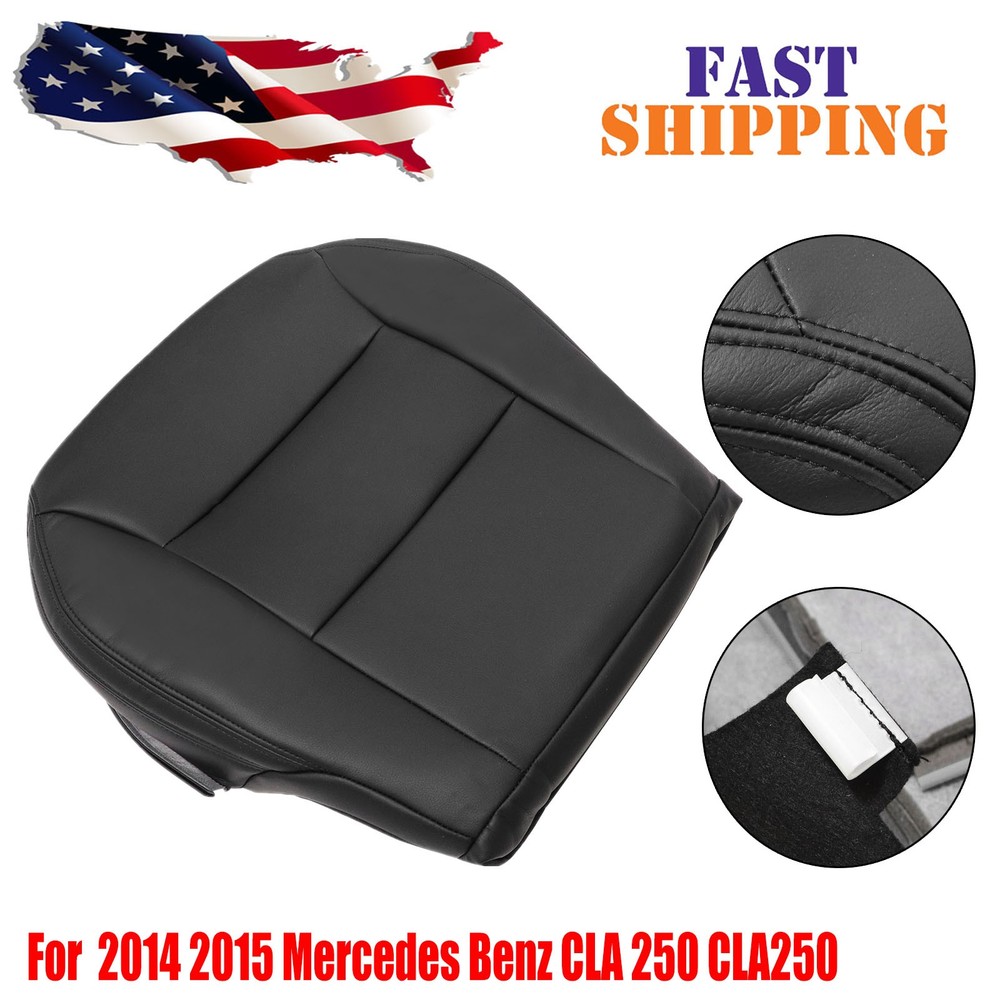For 2014 2015 Mercedes Benz CLA 250 Front Driver Bottom Leather Black Seat Cover