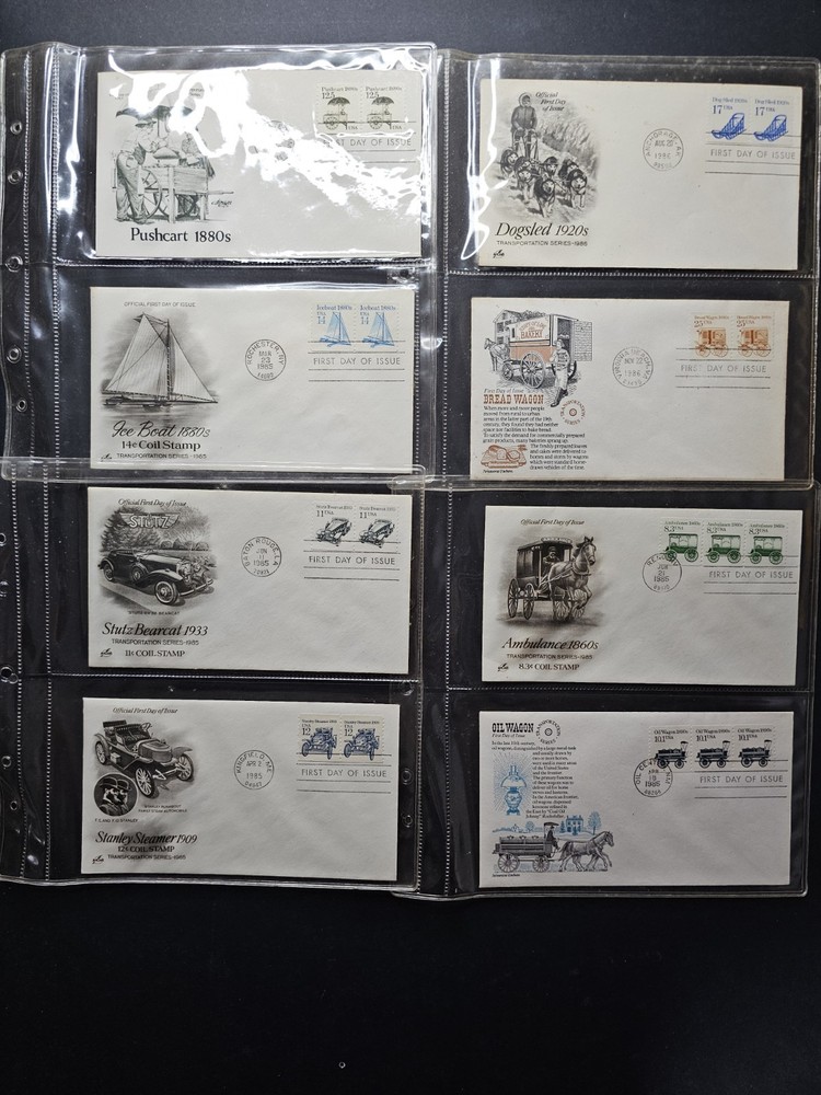 U.S. Stamps - Transportation Issues FDC Collection - 51 Cachet First Day Covers