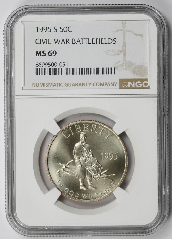 1995-S Civil War Battlefields Modern Commemorative 50C MS 69 NGC