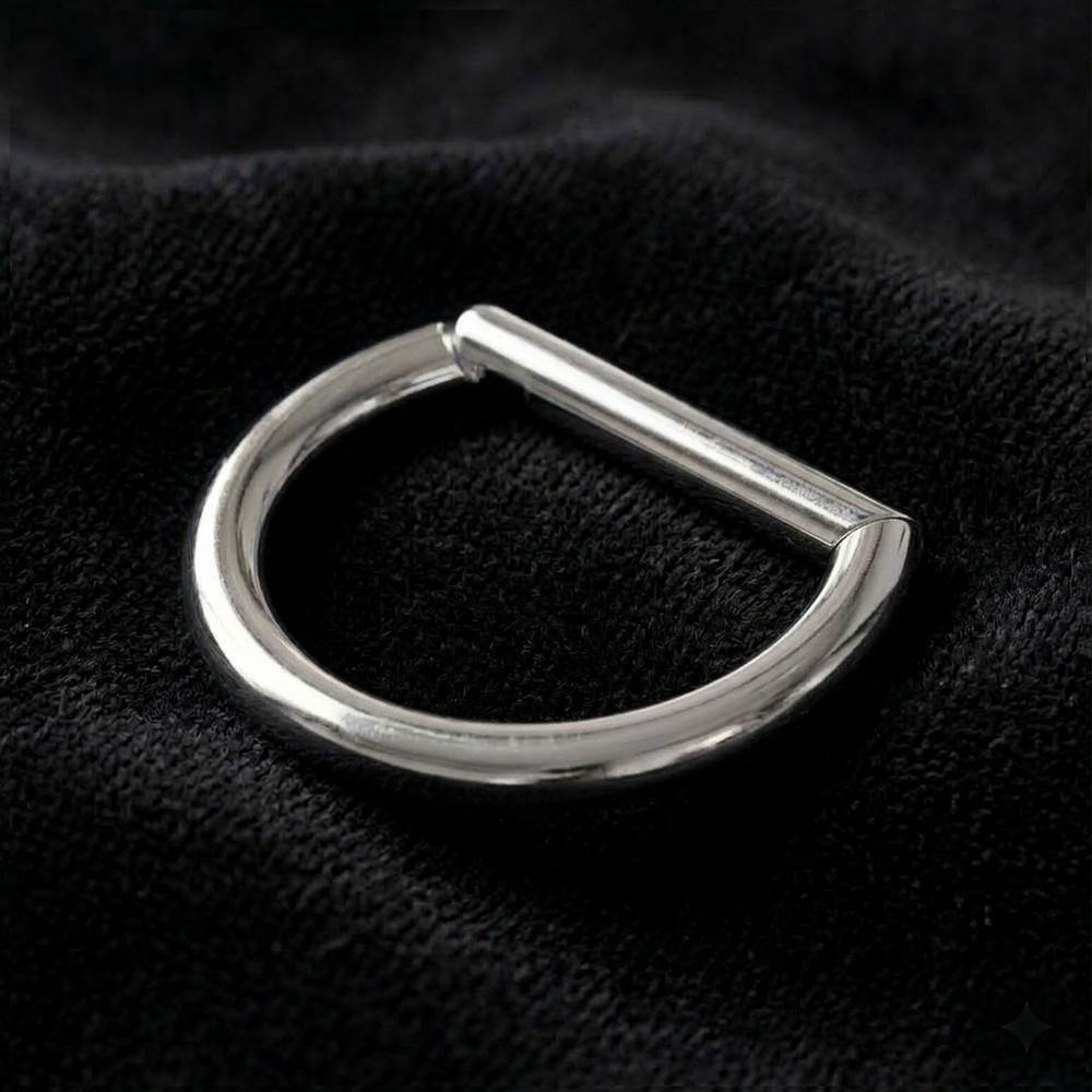 Implant Grade Titanium Basic D Shape Clicker Hoop Ring
