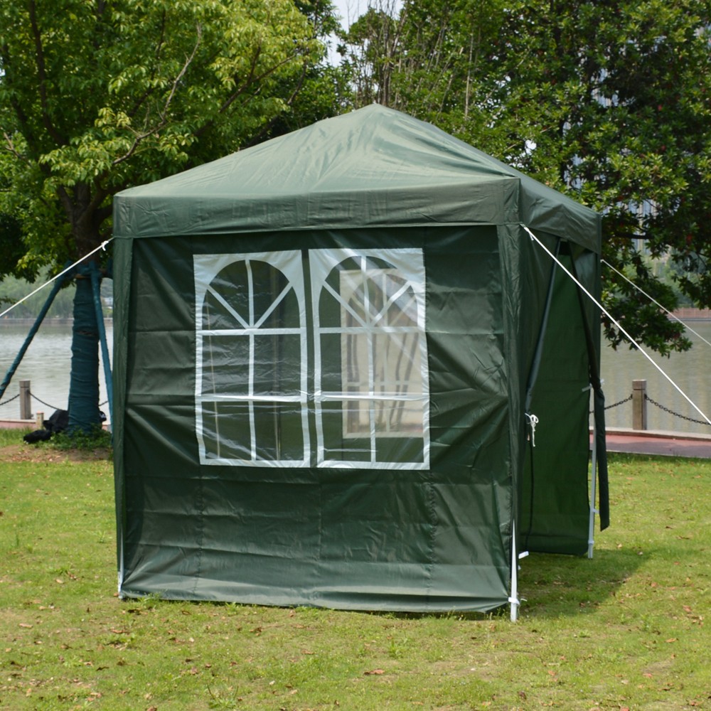 2 x 2m Two Doors&Two Windows Practical Waterproof Right-Angle Folding Tent Green