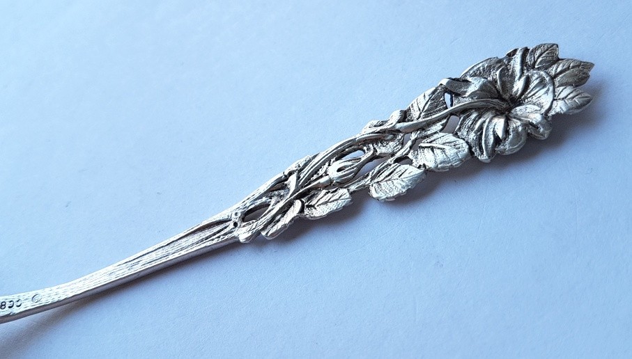 Large Serving Spoon/ Cream Spoon, Hildesheimer Rose, 800 Silver K862