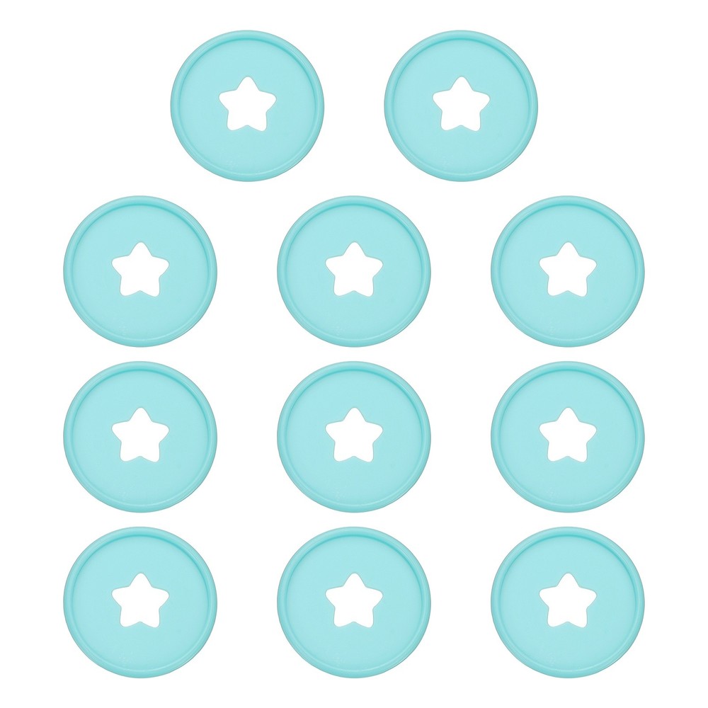 35mm Plastic Book Binding Discs, 11 Pack Expansion Discs Star, Light Blue