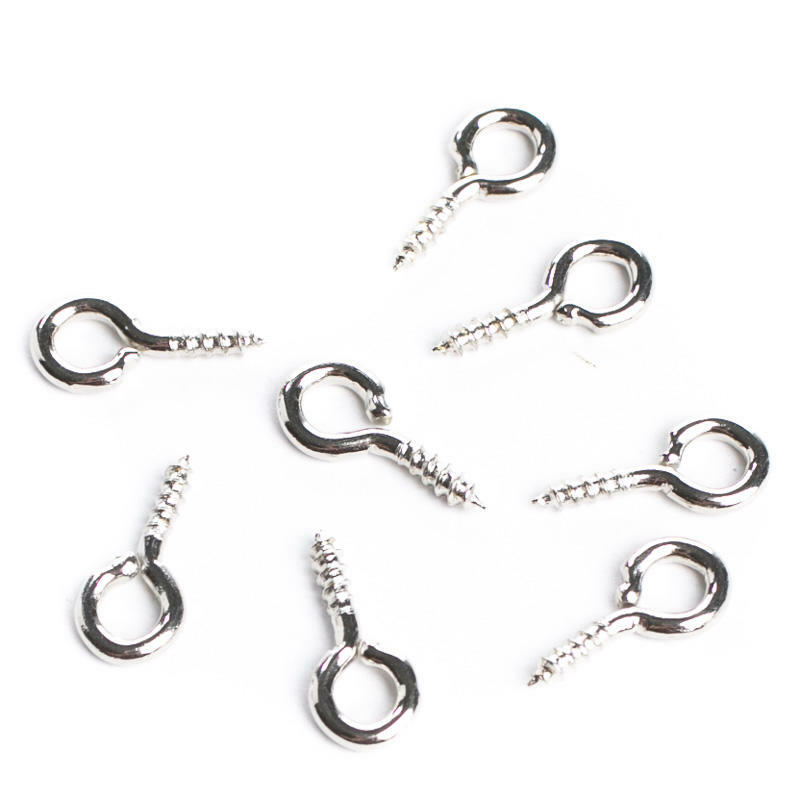 Silver Metal Screw Eyes | 96 Pieces