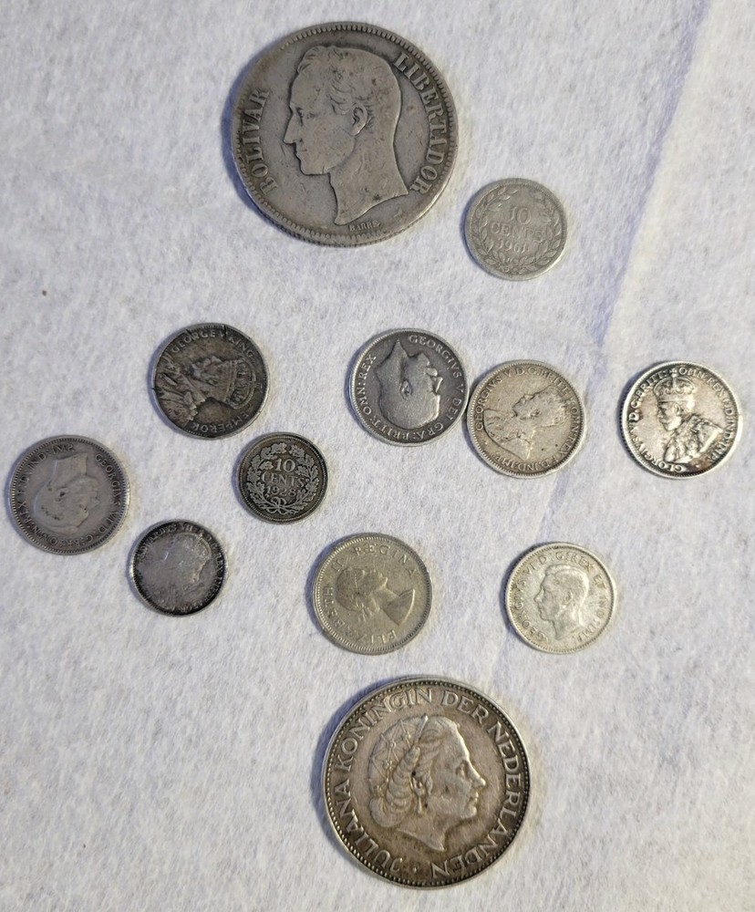 World Silver Coin Lot - 62 Grams - Various Countries