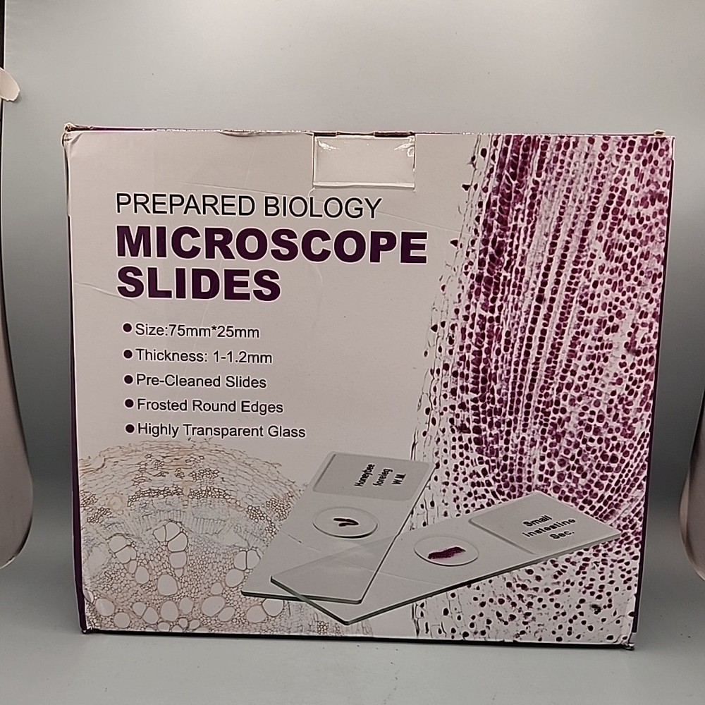 NEW Maxlapter 100 Microscope Slides with Specimens 100 Pcs