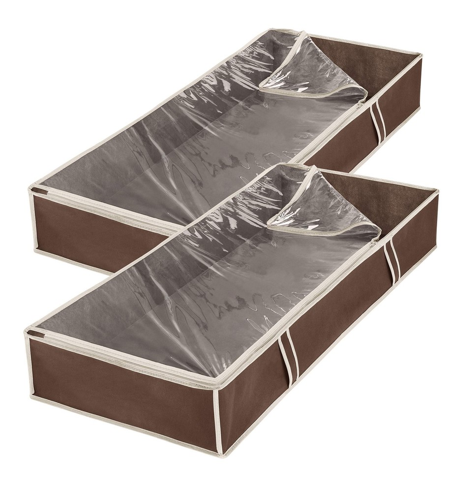 Whitmor Zippered Underbed Bags Java Set of 2 Pieces Jumbo,