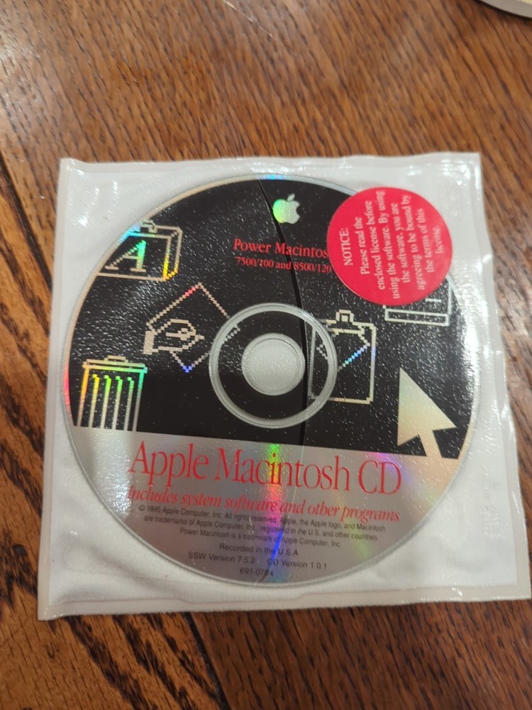 Vintage 1996 Apple Power Macintosh 5400 Version 1.0 Software Install CD