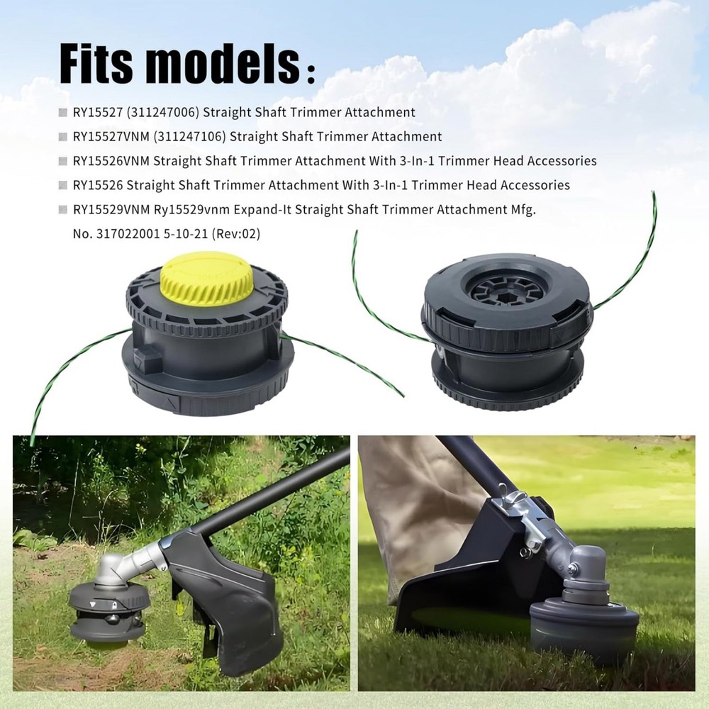 Replacement 314608005 String Trimmer Head For Ryobi Straight Shaft Attachment