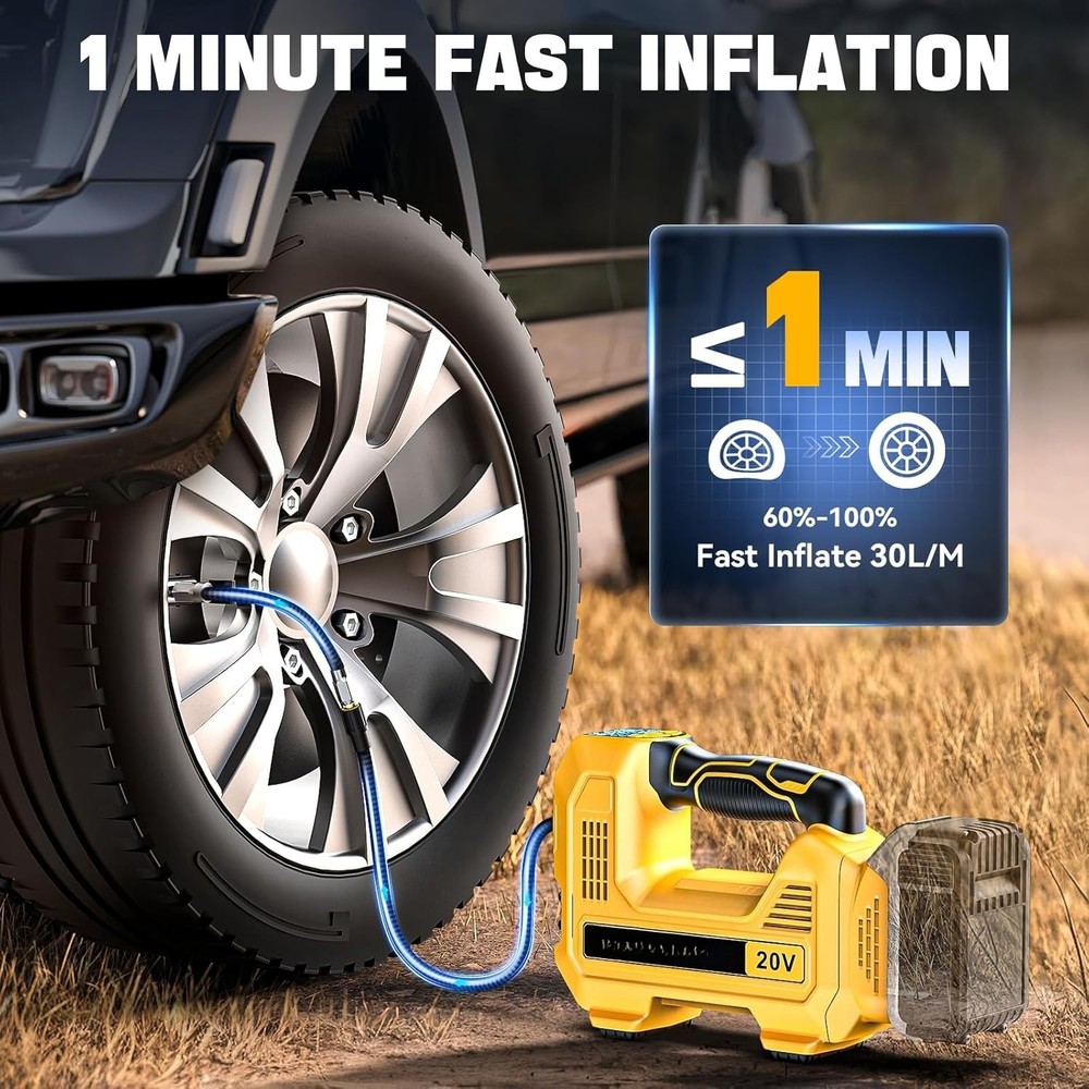 160PSI Cordless Tire Inflator Air Compressor Compatible