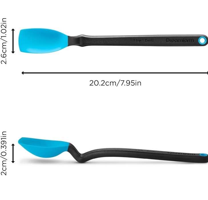 Mini Supoon Non-Stick Sit-Up Silicone Scraping Cooking Spoon Jar Scraper Meas...
