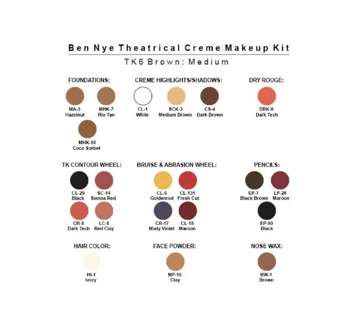Ben Nye Theatrical Professional Makeup Kit TK-4 Olive: Medium Deep