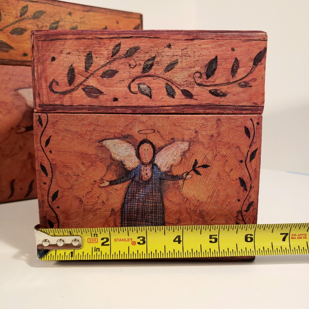 Bob’s Boxes Primitive Folk Angels by R A Lang Nesting Stackable Decor Storage