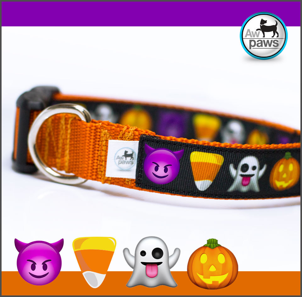 Halloween Emojis Dog Collar