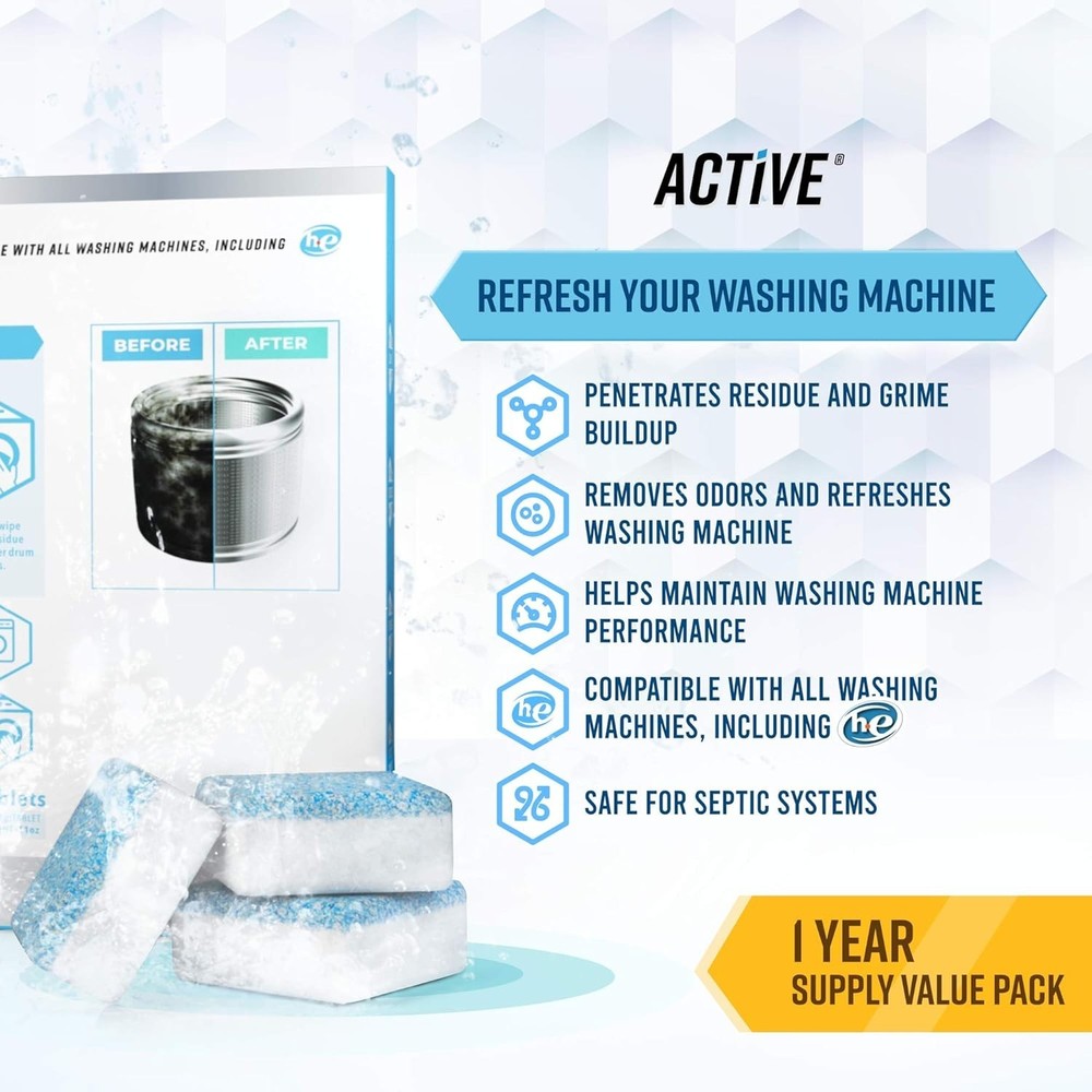 Active Washing Machine Cleaner Deep Clean 24 Pack - 1 Supply 24 Pack
