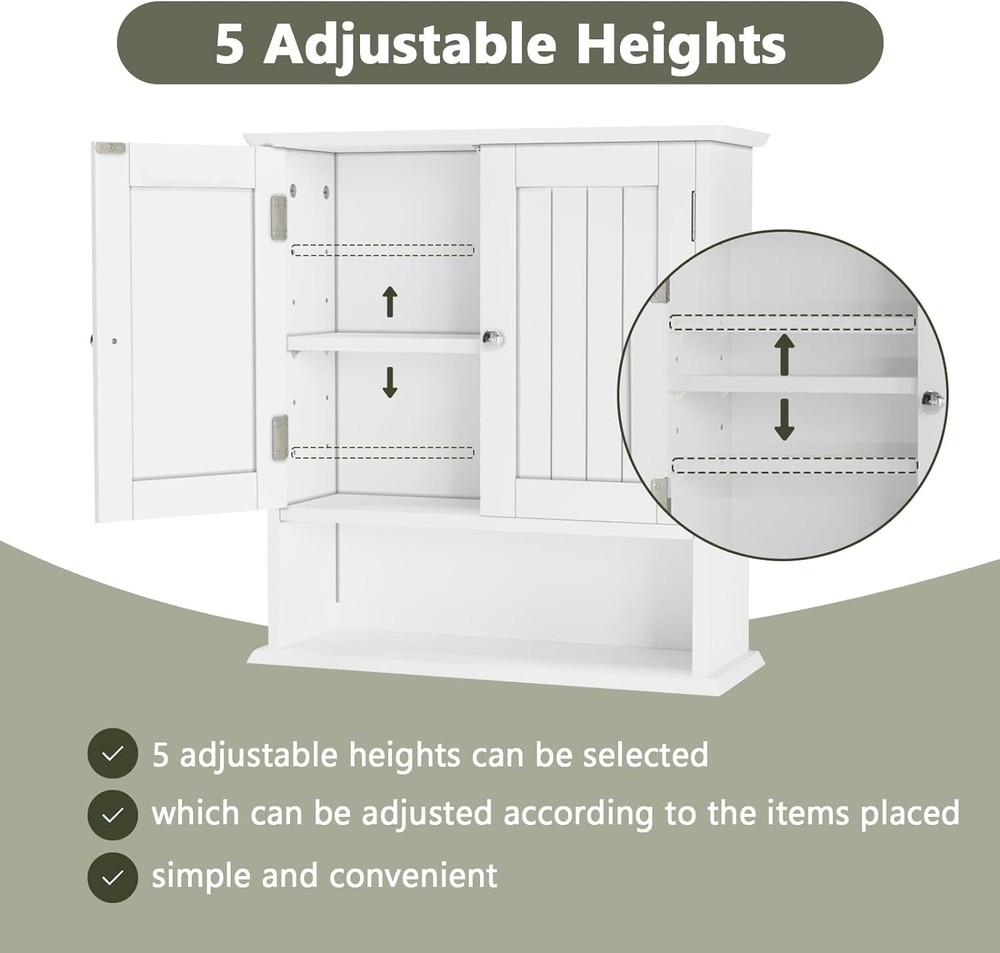 Smuxee White Bathroom Cabinet Wall Mounted, Small Small,